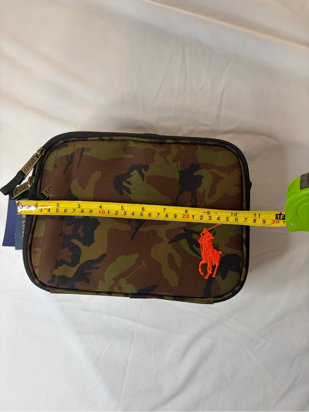Polo Ralph Lauren Olive and Brown Camo Lunch Bag Tote Bag Orange Pony Insulated